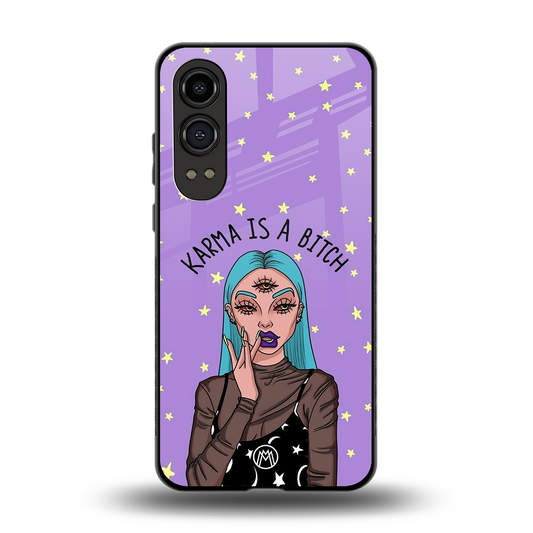 karma is a bitch back phone cover | glass case for oneplus nord ce 4 lite