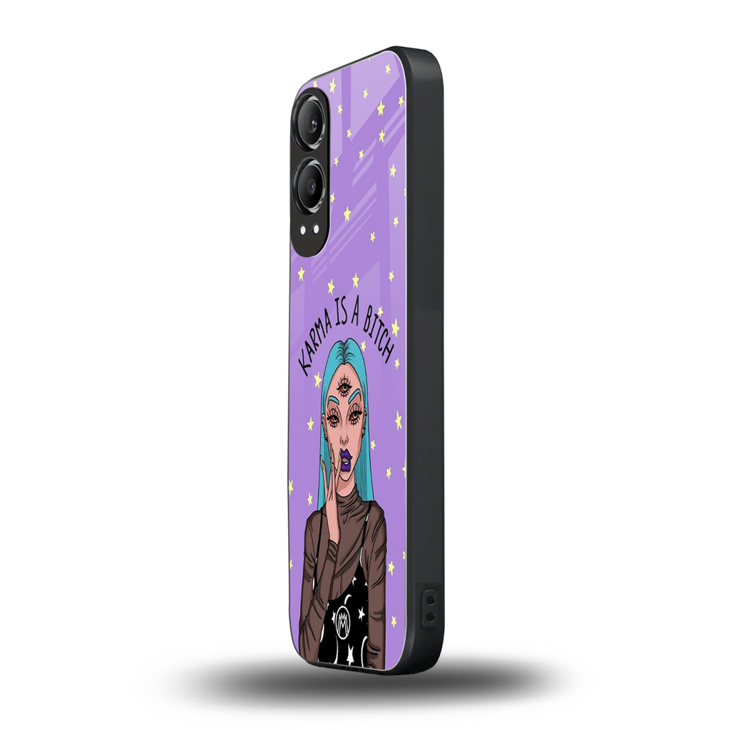 karma is a bitch back phone cover | glass case for oneplus nord ce 4 lite