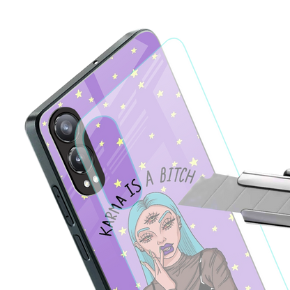karma is a bitch back phone cover | glass case for oneplus nord ce 4 lite