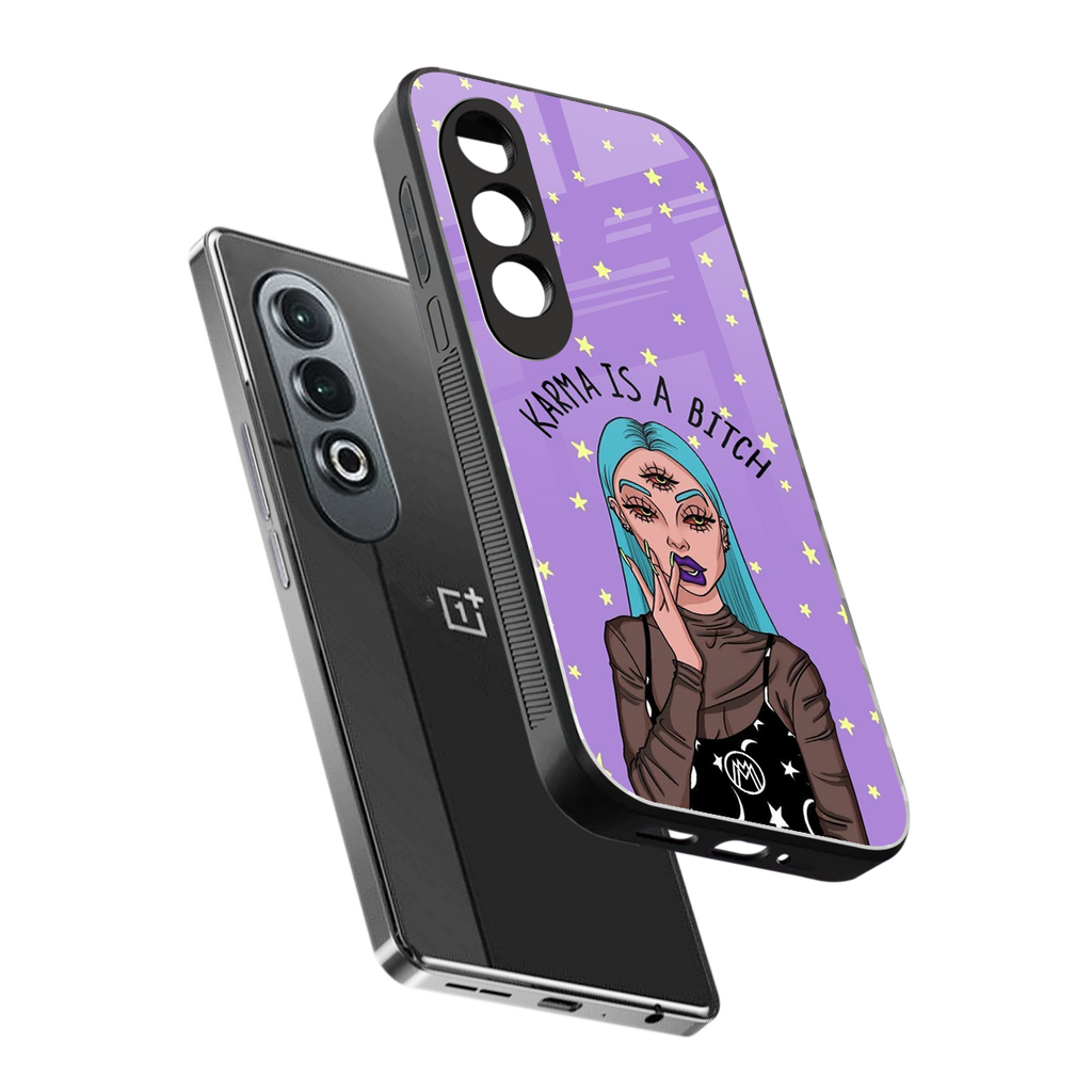 karma is a bitch back phone cover | glass case for oneplus nord ce 4