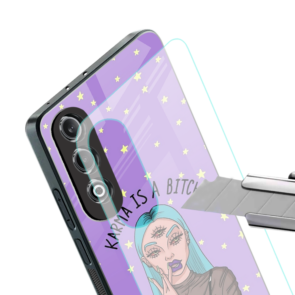 karma is a bitch back phone cover | glass case for oneplus nord ce 4