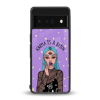 karma is a bitch back phone cover | glass case for google pixel 6 pro