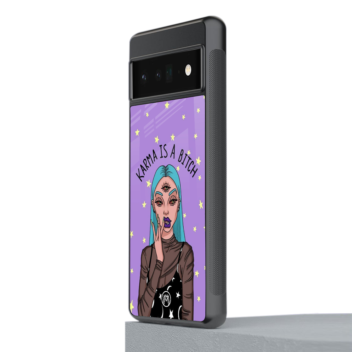 karma is a bitch back phone cover | glass case for google pixel 6 pro
