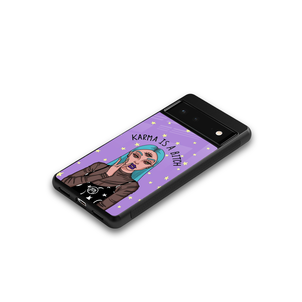 karma is a bitch back phone cover | glass case for google pixel 6