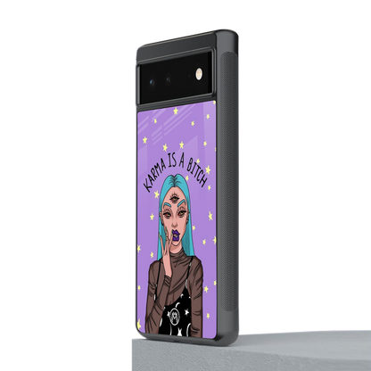 karma is a bitch back phone cover | glass case for google pixel 6