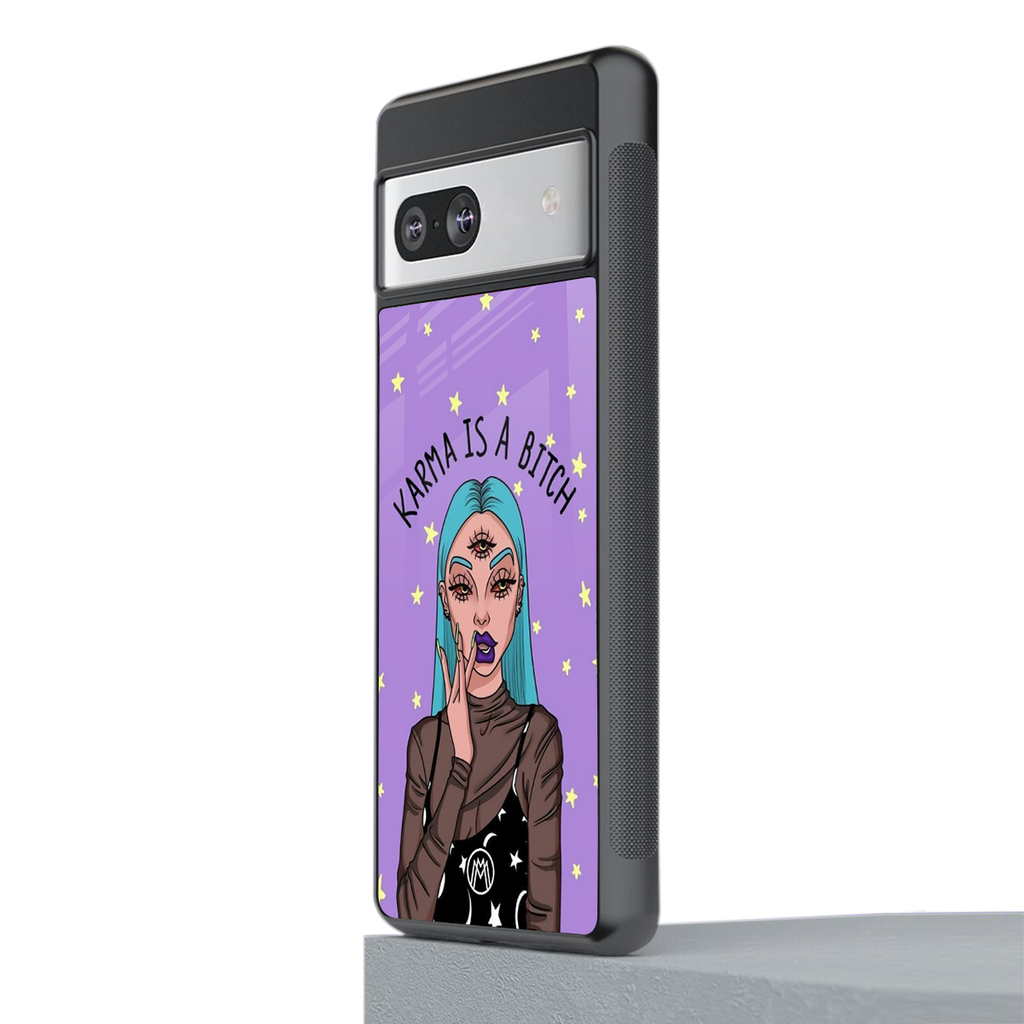 karma is a bitch back phone cover | glass case for Google Pixel 7