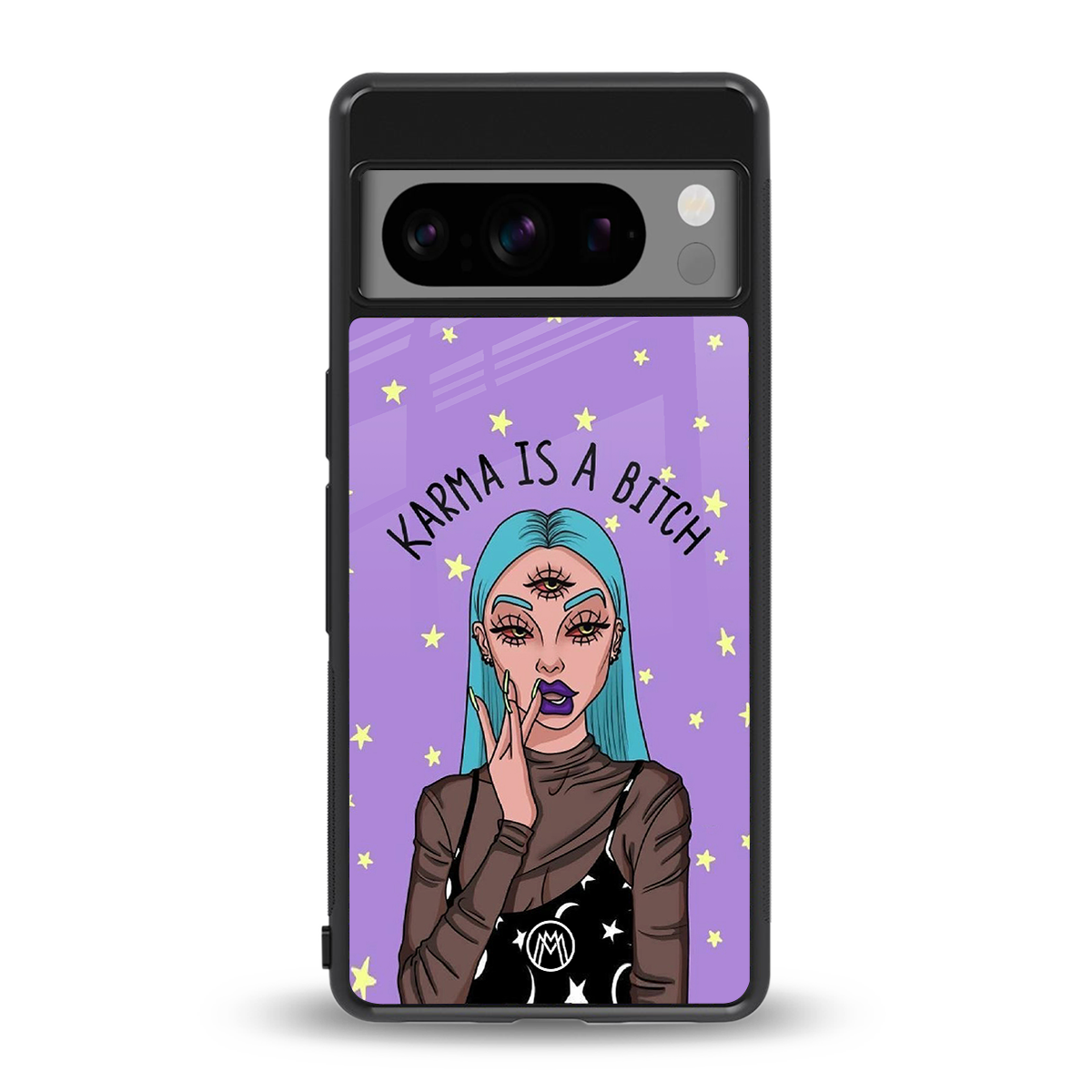 karma is a bitch back phone cover | glass case for google pixel 8 pro