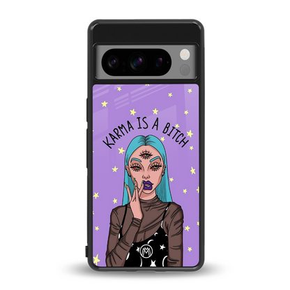 karma is a bitch back phone cover | glass case for google pixel 8 pro