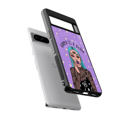 karma is a bitch back phone cover | glass case for google pixel 8 pro