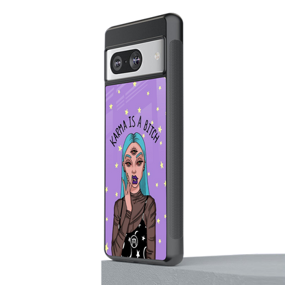 karma is a bitch back phone cover | glass case for Google Pixel 8
