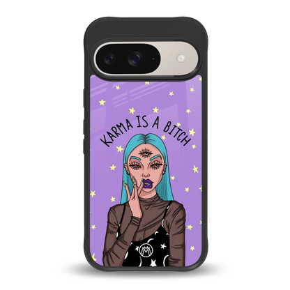 karma is a bitch back phone cover | glass case for google pixel 9