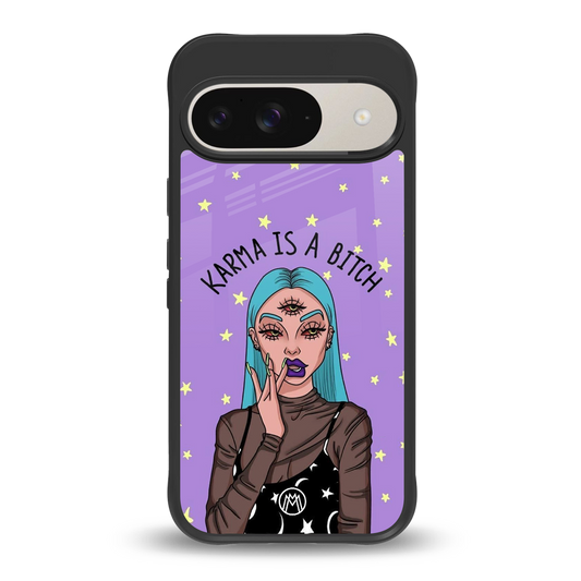 karma is a bitch back phone cover | glass case for google pixel 9