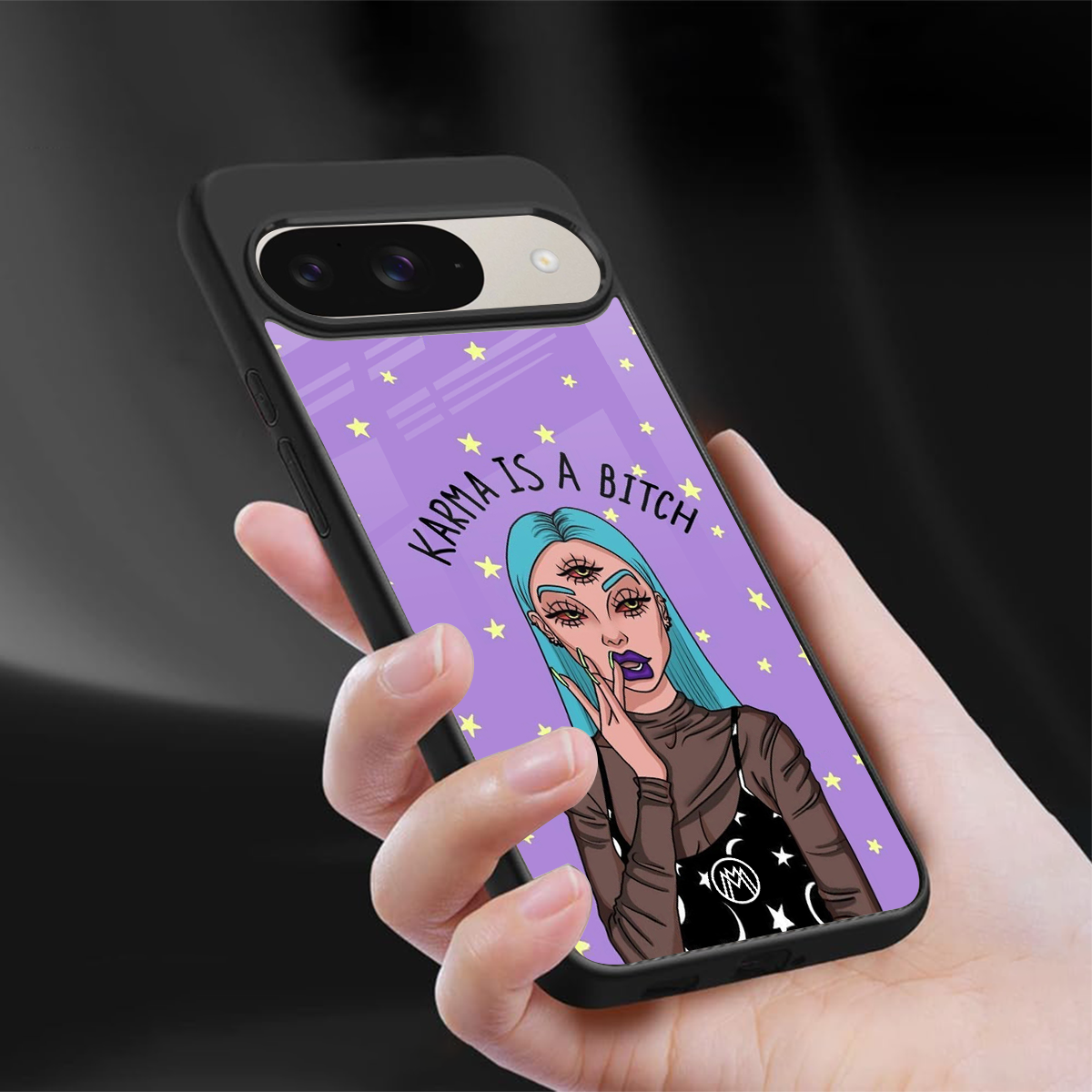 karma is a bitch back phone cover | glass case for google pixel 9