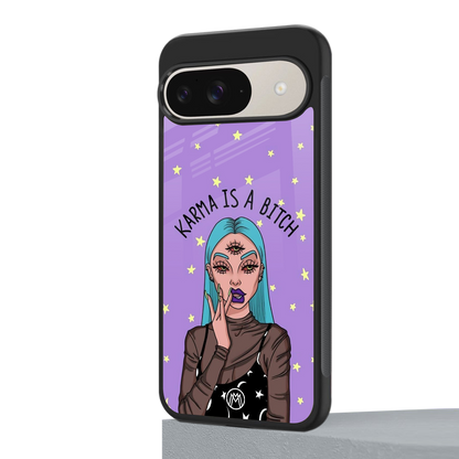 karma is a bitch back phone cover | glass case for google pixel 9