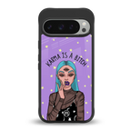 karma is a bitch back phone cover | glass case for google pixel 9 pro