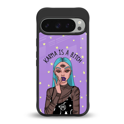 karma is a bitch back phone cover | glass case for google pixel 9 pro xl