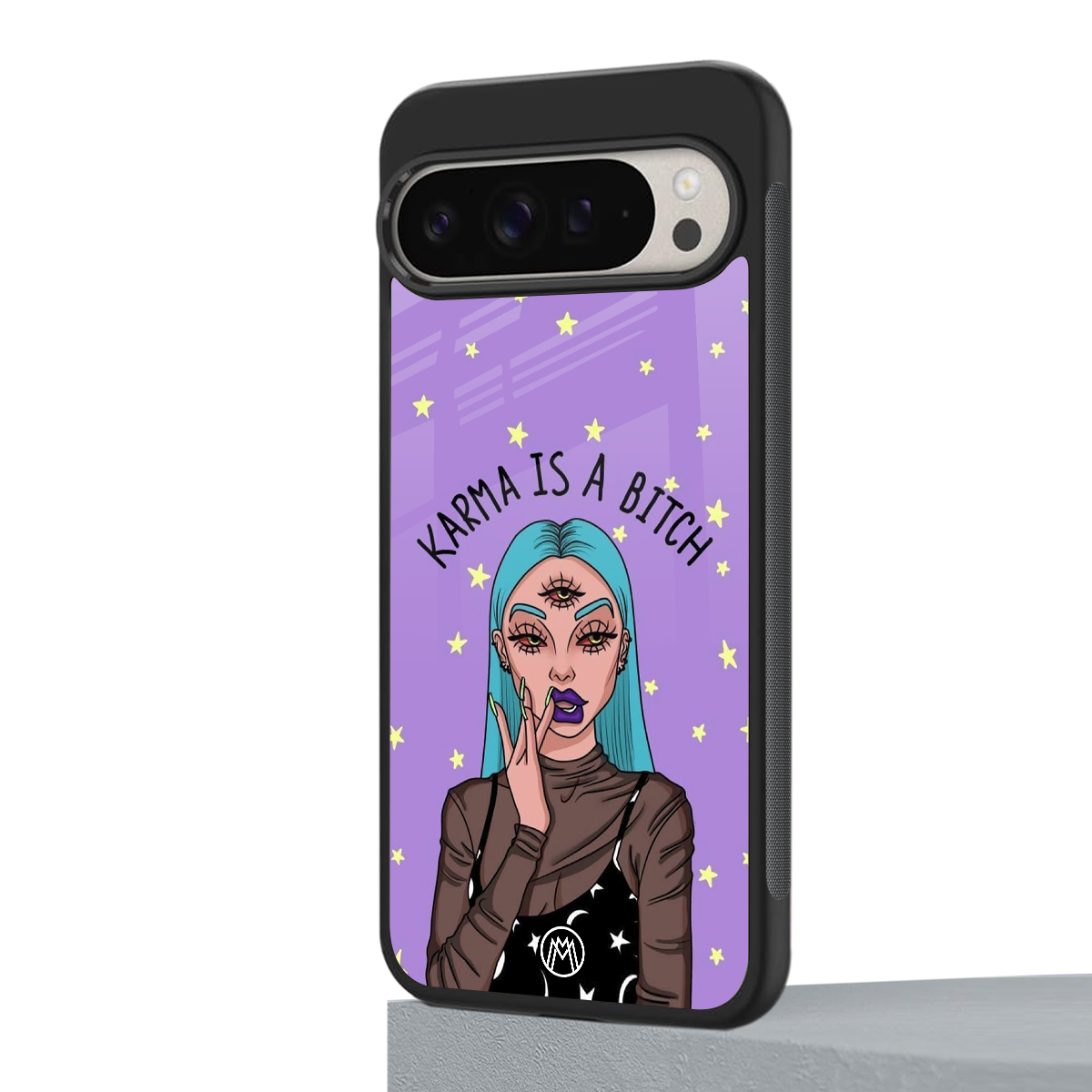karma is a bitch back phone cover | glass case for google pixel 9 pro xl
