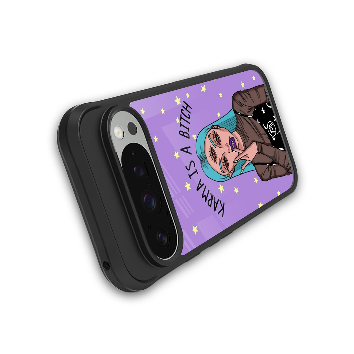 karma is a bitch back phone cover | glass case for google pixel 9 pro xl