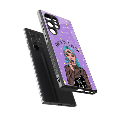karma is a bitch back phone cover | glass case for samsung galaxy s24 ultra