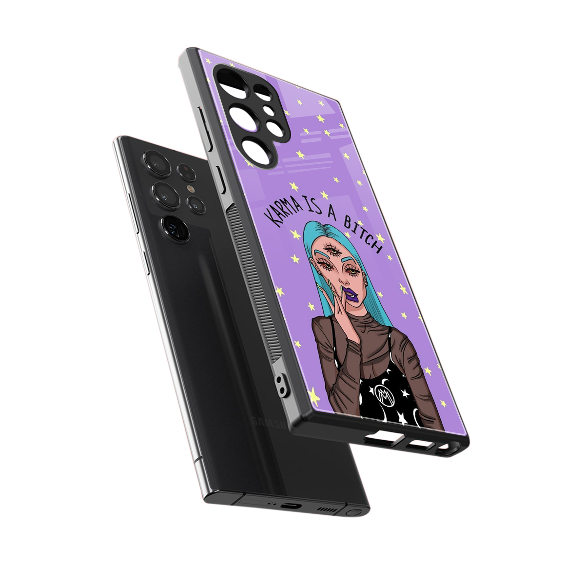 karma is a bitch back phone cover | glass case for samsung galaxy s23 ultra