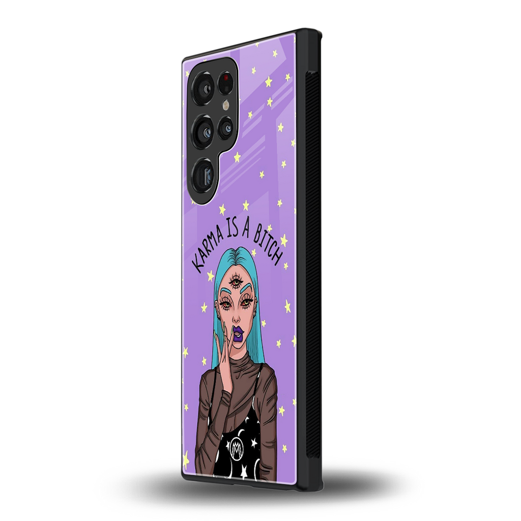 karma is a bitch back phone cover | glass case for samsung galaxy s23 ultra