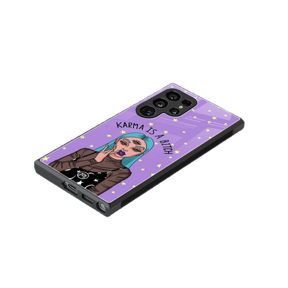 karma is a bitch back phone cover | glass case for samsung galaxy s24 ultra