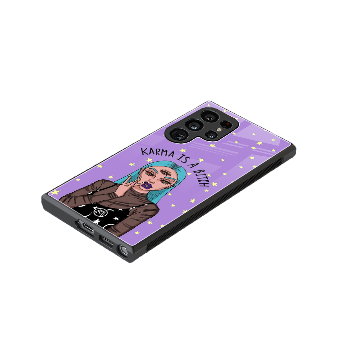 karma is a bitch back phone cover | glass case for samsung galaxy s23 ultra
