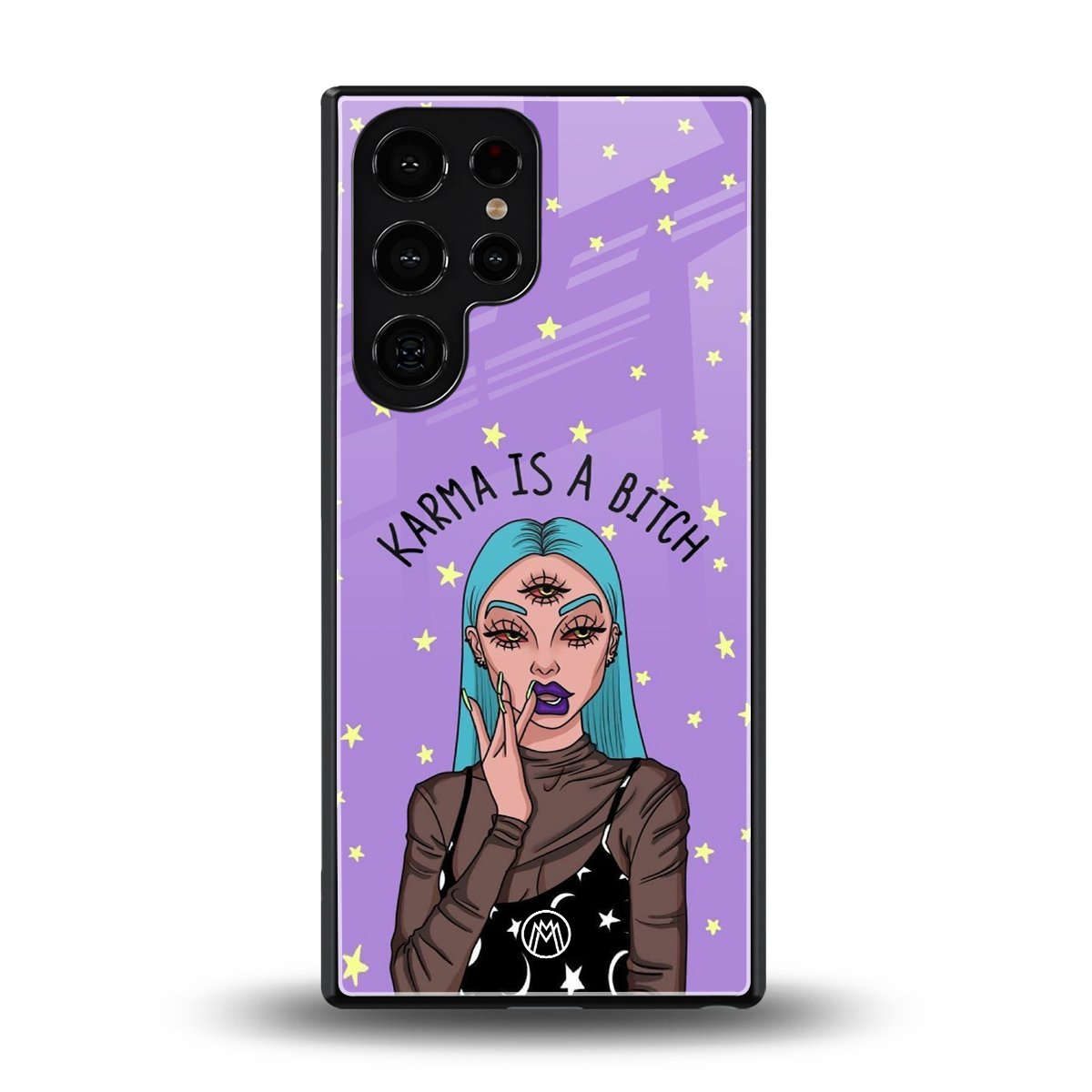 karma is a bitch back phone cover | glass case for samsung galaxy s25 ultra