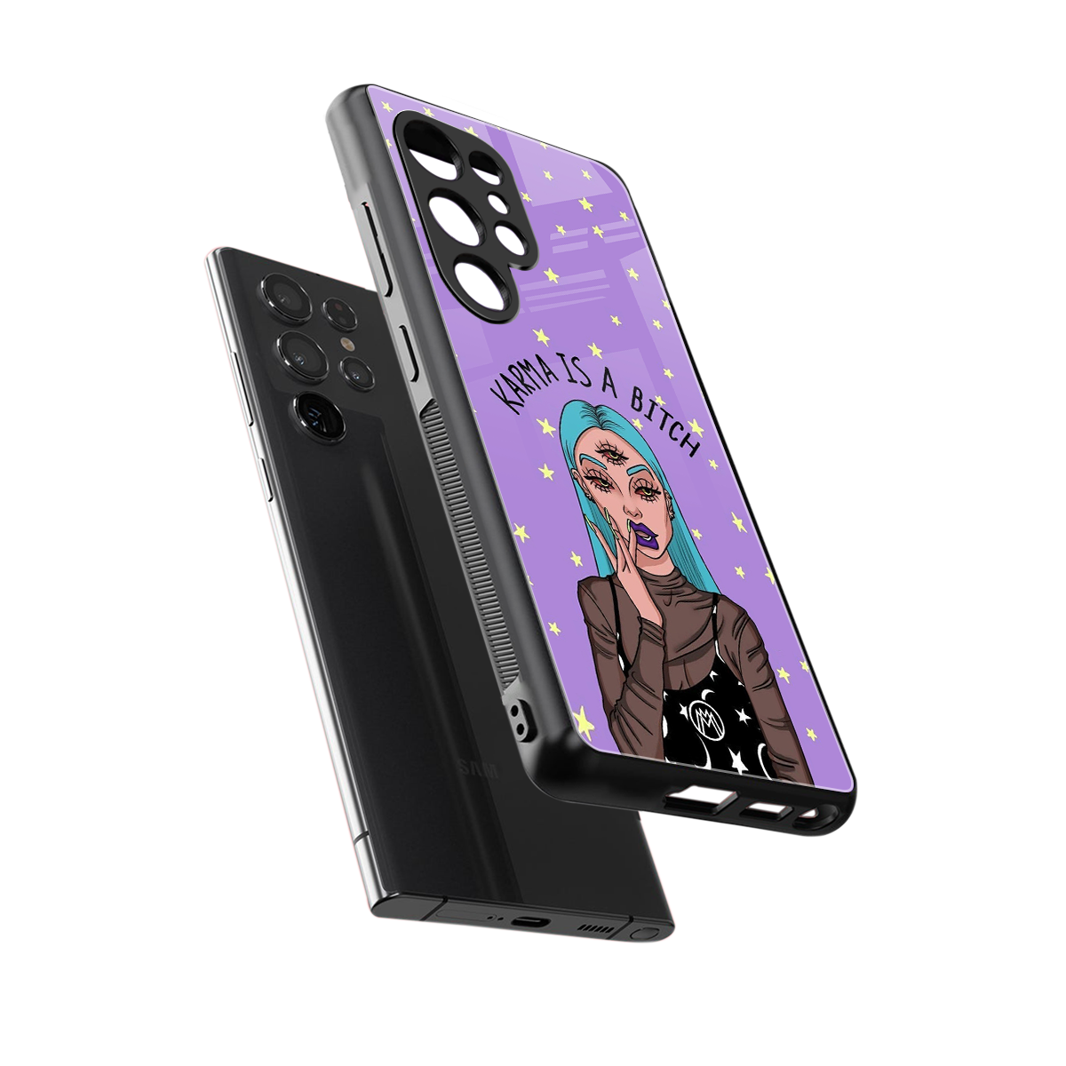 karma is a bitch back phone cover | glass case for samsung galaxy s25 ultra