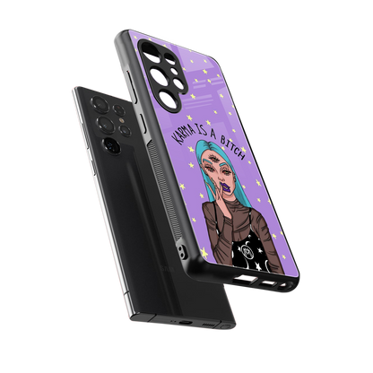 karma is a bitch back phone cover | glass case for samsung galaxy s25 ultra