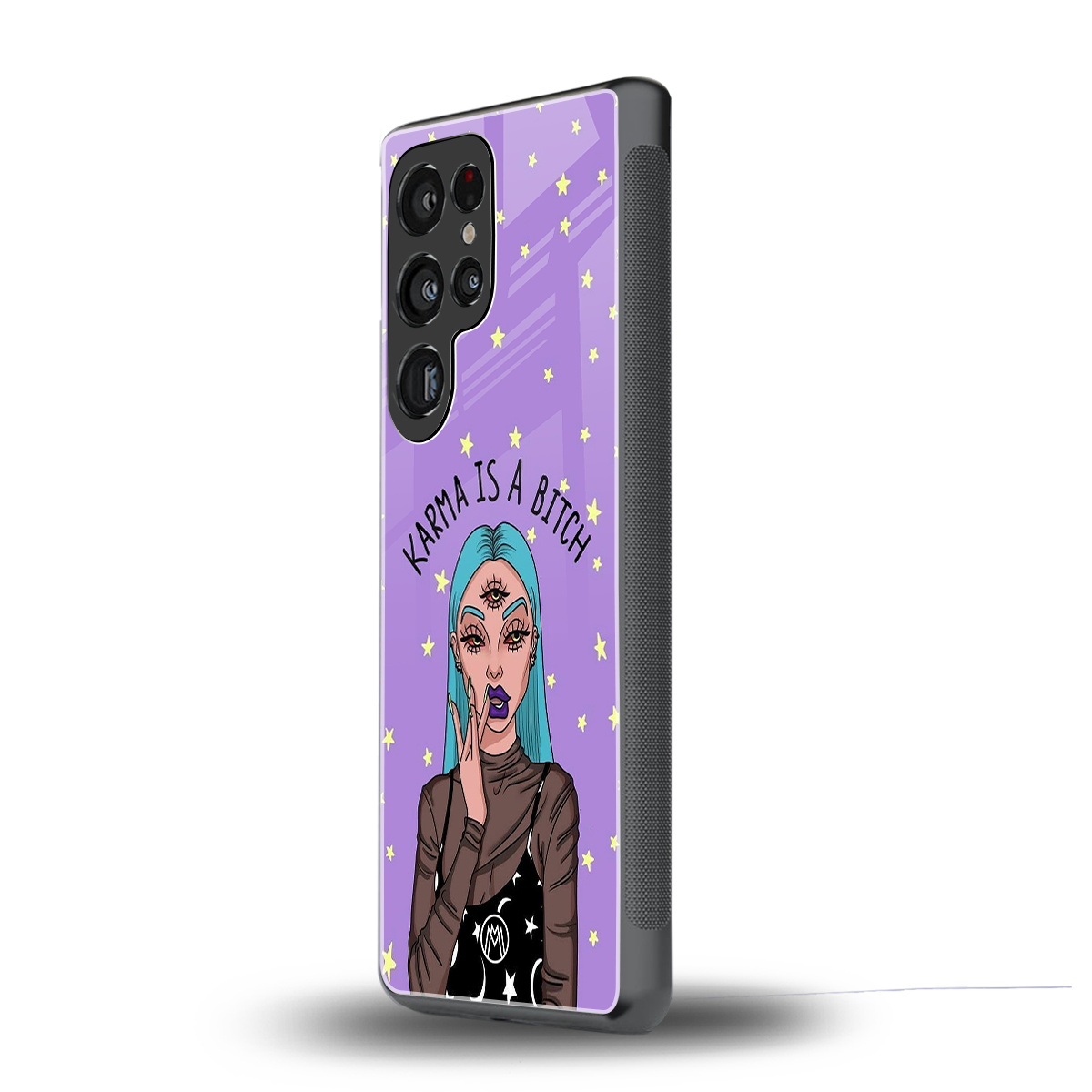 karma is a bitch back phone cover | glass case for samsung galaxy s25 ultra