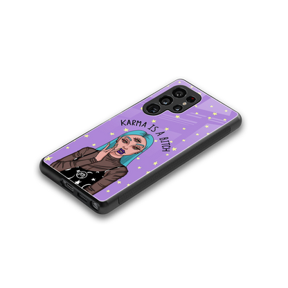 karma is a bitch back phone cover | glass case for samsung galaxy s25 ultra