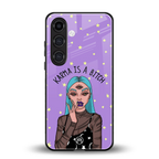 karma is a bitch back phone cover | glass case for samsung galaxy s24 fe