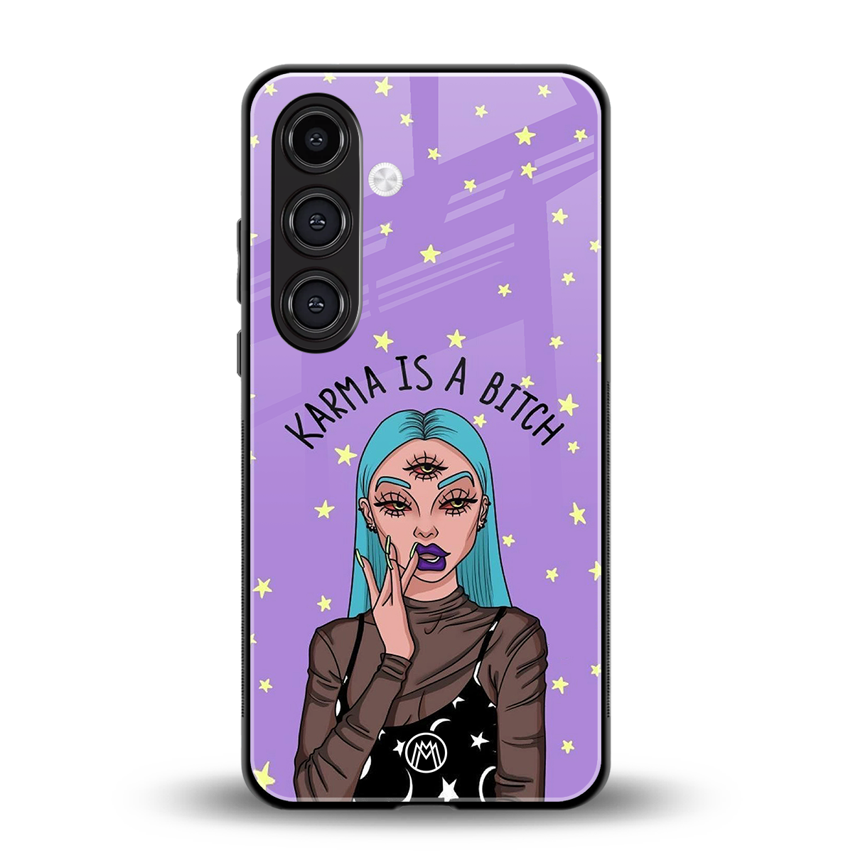 karma is a bitch back phone cover | glass case for samsung galaxy s24 fe