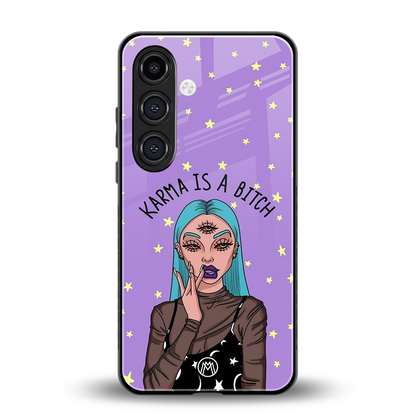 karma is a bitch back phone cover | glass case for samsung galaxy s24 fe