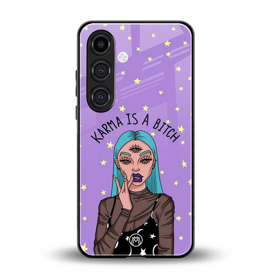 karma is a bitch back phone cover | glass case for samsung galaxy s24 fe