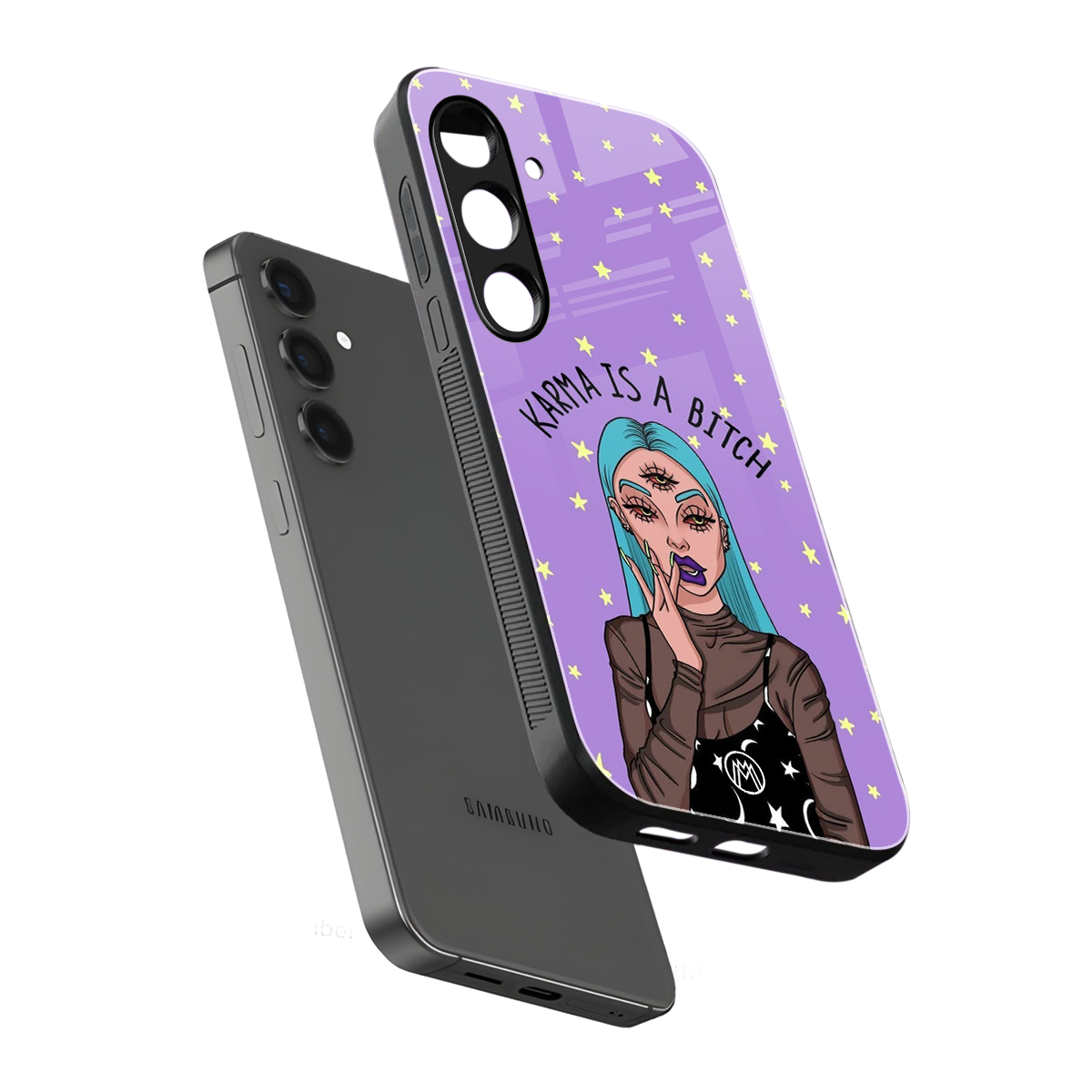 karma is a bitch back phone cover | glass case for samsung galaxy s25 plus