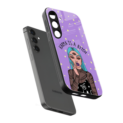 karma is a bitch back phone cover | glass case for samsung galaxy s24 fe