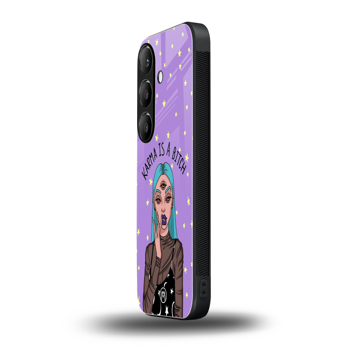 karma is a bitch back phone cover | glass case for samsung galaxy s25 plus