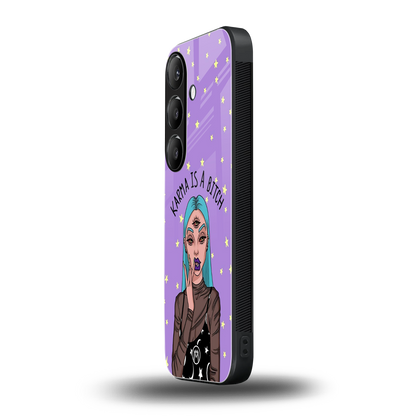 karma is a bitch back phone cover | glass case for samsung galaxy s24 fe