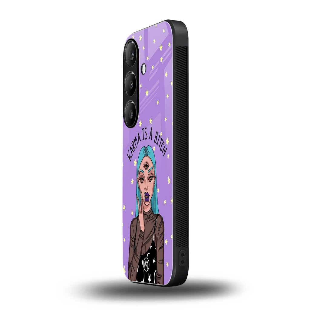 karma is a bitch back phone cover | glass case for samsung galaxy s24 plus