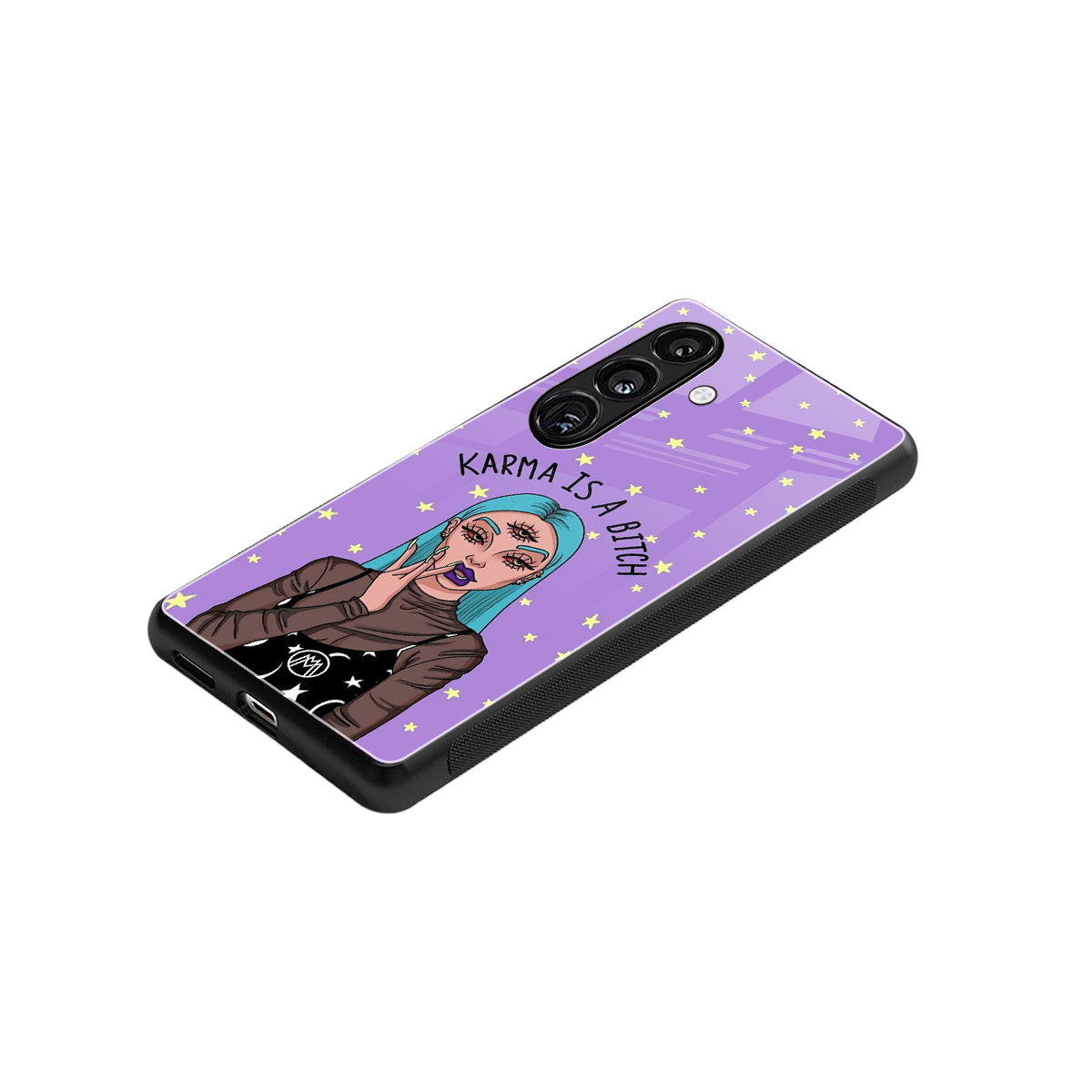 karma is a bitch back phone cover | glass case for samsung galaxy s25 plus