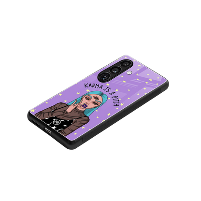 karma is a bitch back phone cover | glass case for samsung galaxy s24 fe