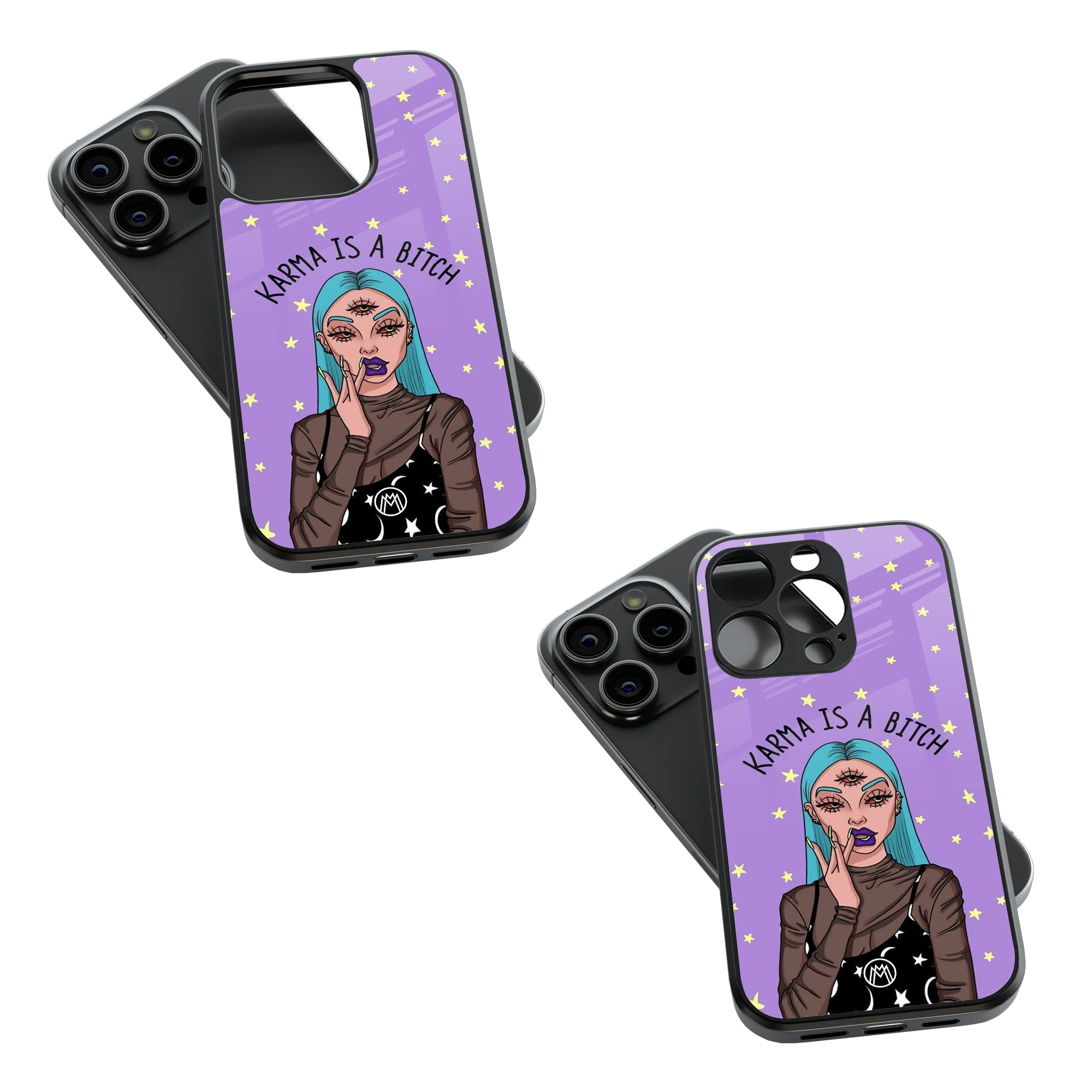 Trendy Glass Back Mobile Case for iPhone, Samsung, Redmi, OnePlus, Google Pixel, Motorola