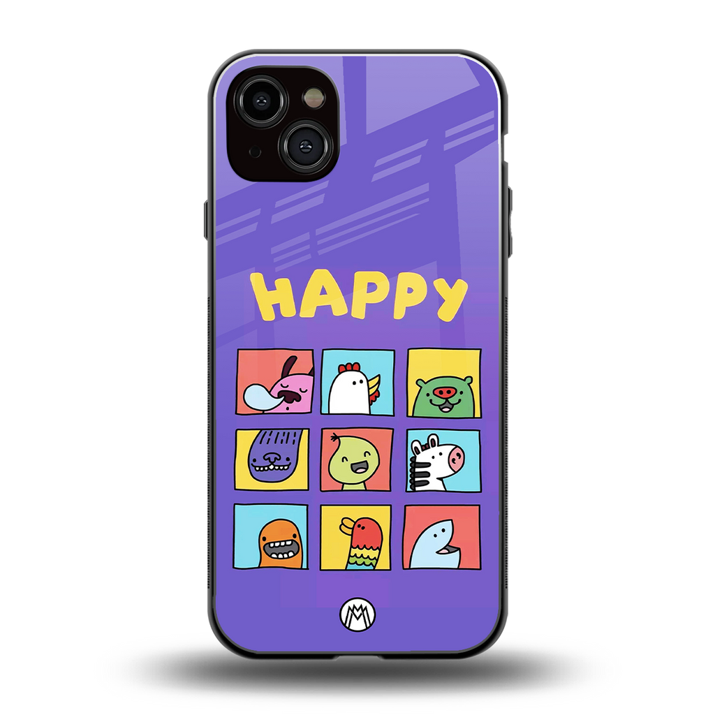 kawaii edition back phone cover | glass case for iphone 15 plus