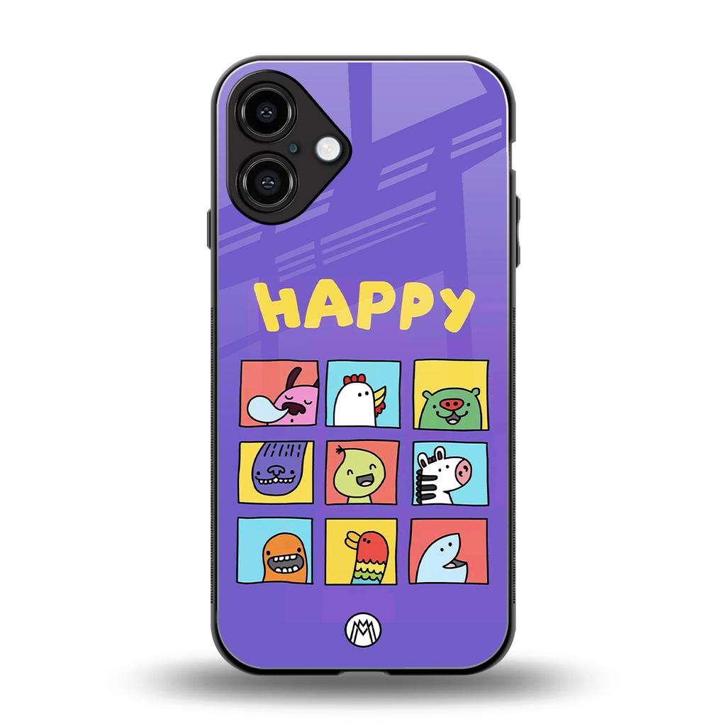 kawaii edition back phone cover | glass case for iphone 16 plus