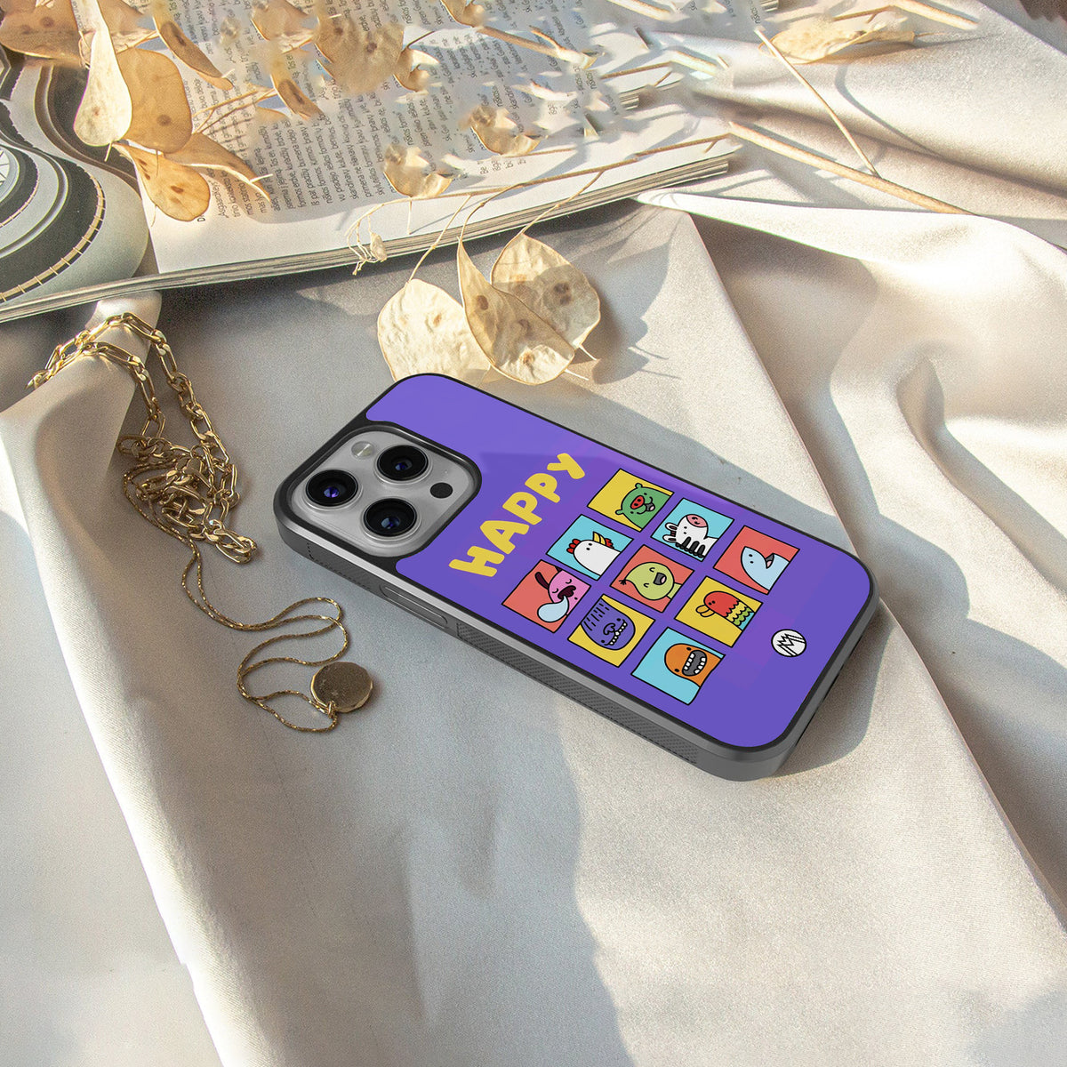 kawaii edition back phone cover | glass case for iphone 16 pro
