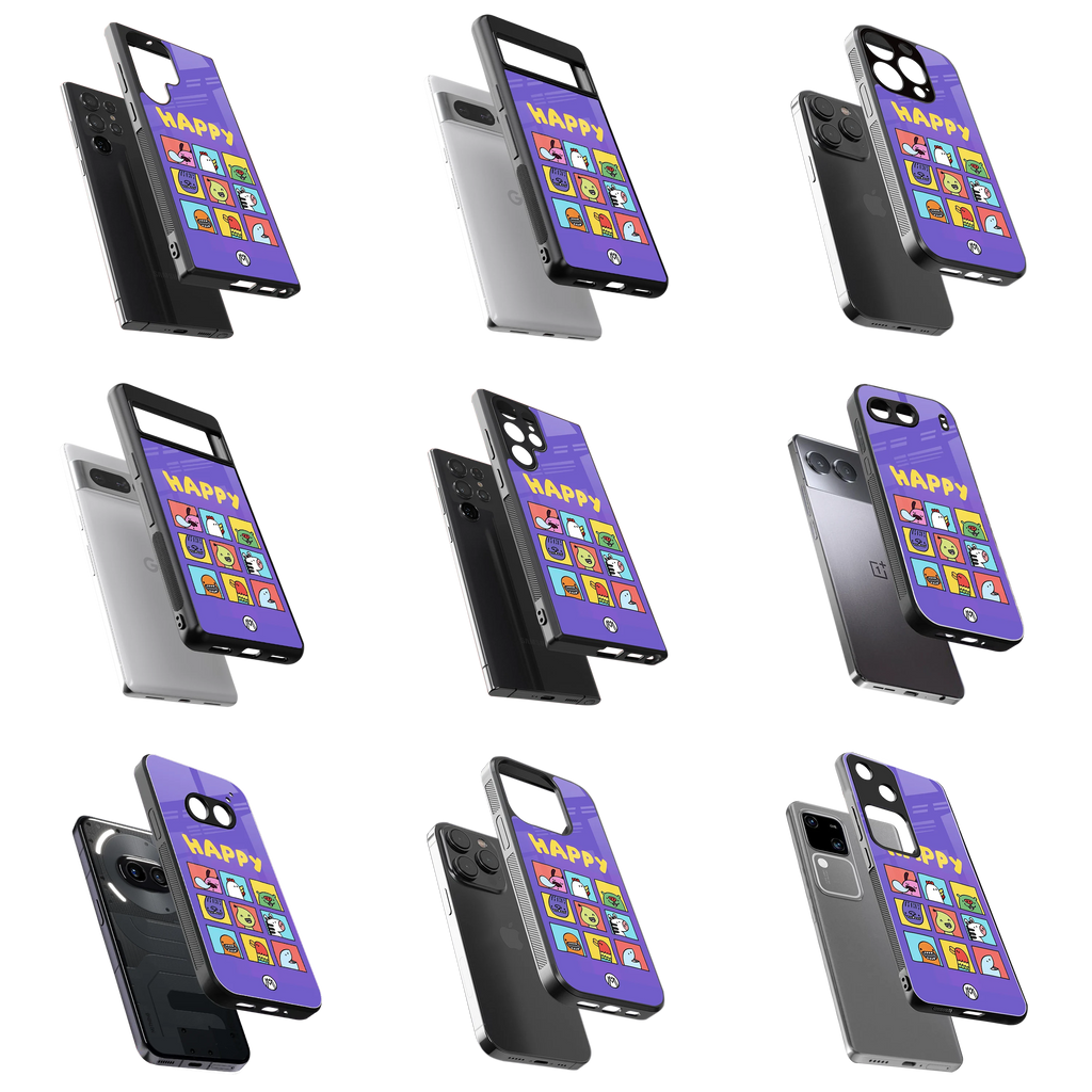 Durable Glass Back Mobile Case for iPhone, Samsung, OnePlus, Google Pixel, Redmi, Vivo, Oppo