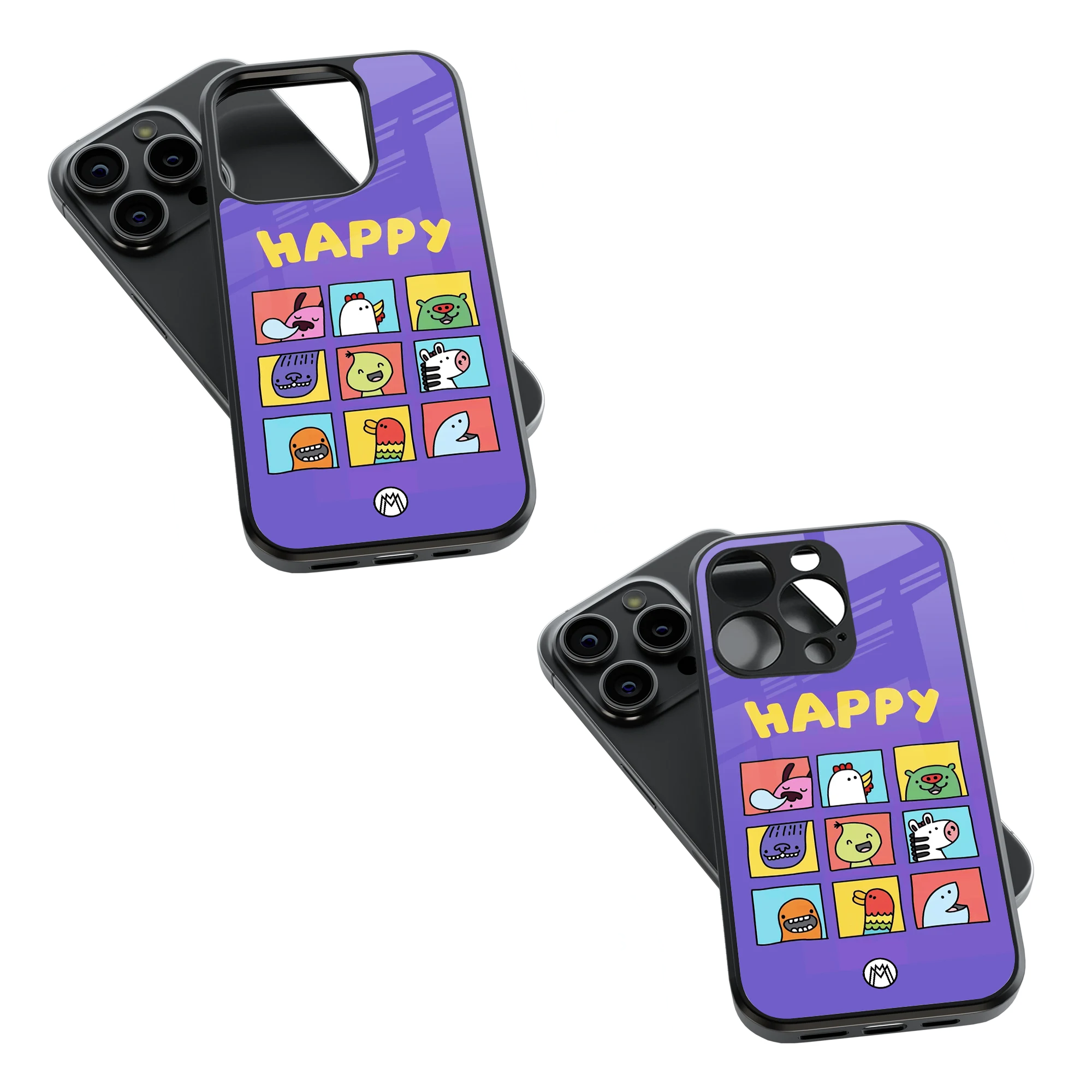 Trendy Glass Back Mobile Case for iPhone, Samsung, Redmi, OnePlus, Google Pixel, Motorola