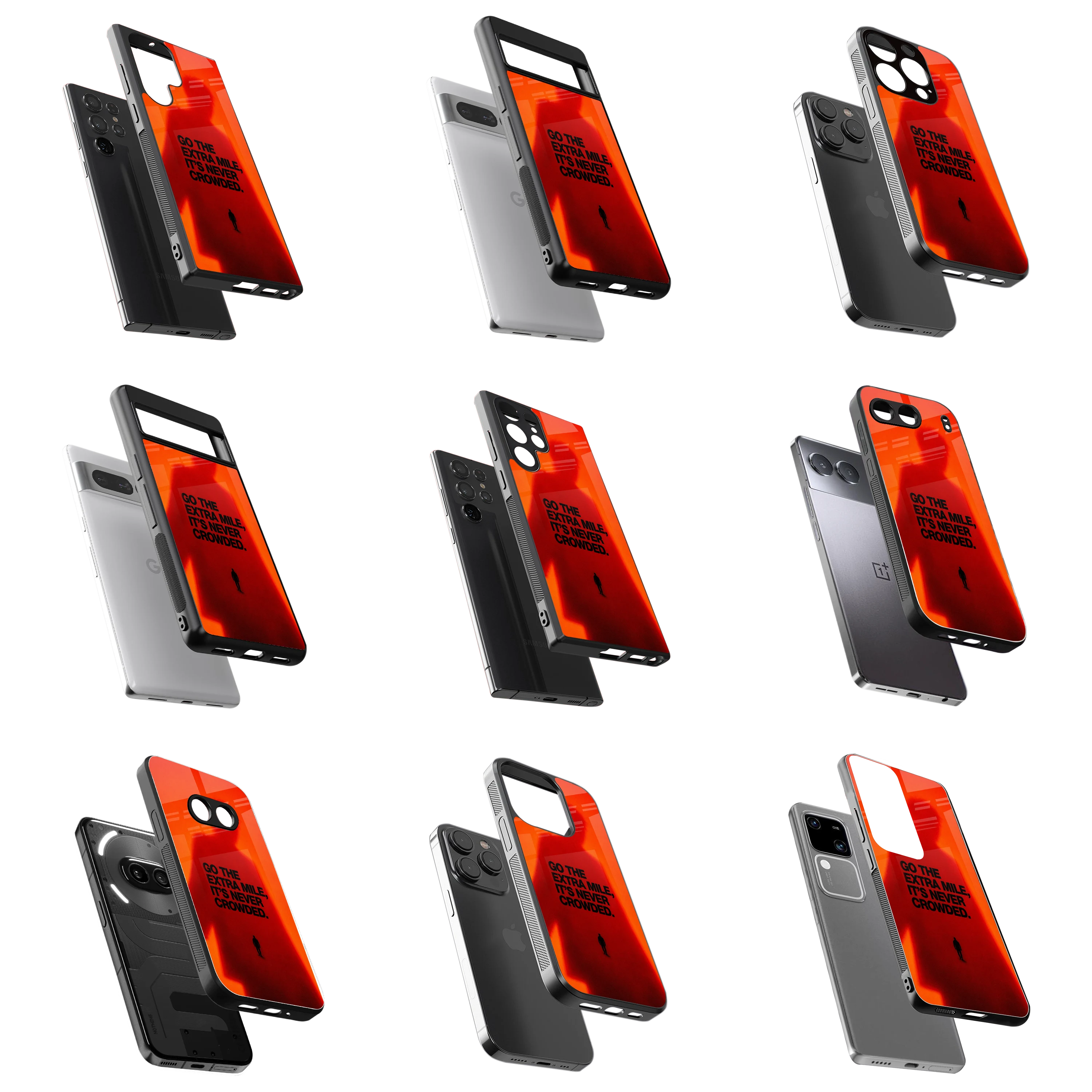 Durable Glass Back Mobile Case for iPhone, Samsung, OnePlus, Google Pixel, Redmi, Vivo, Oppo